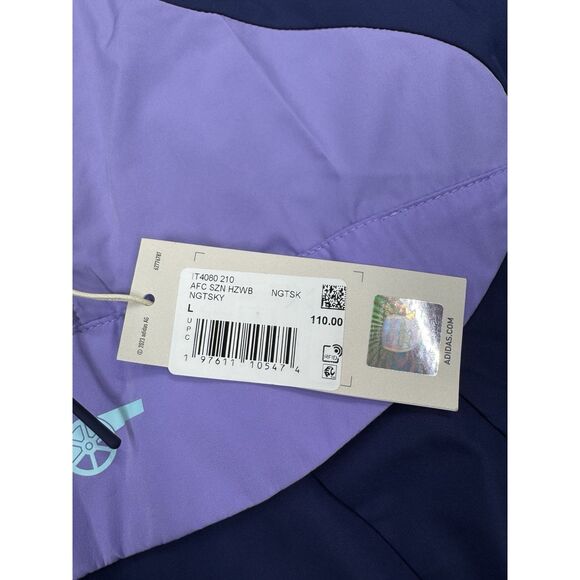 adidas Adult Arsenal Navy Windbreaker Jacket Blue Purple Large NWT $110 MSRP - Picture 3 of 6